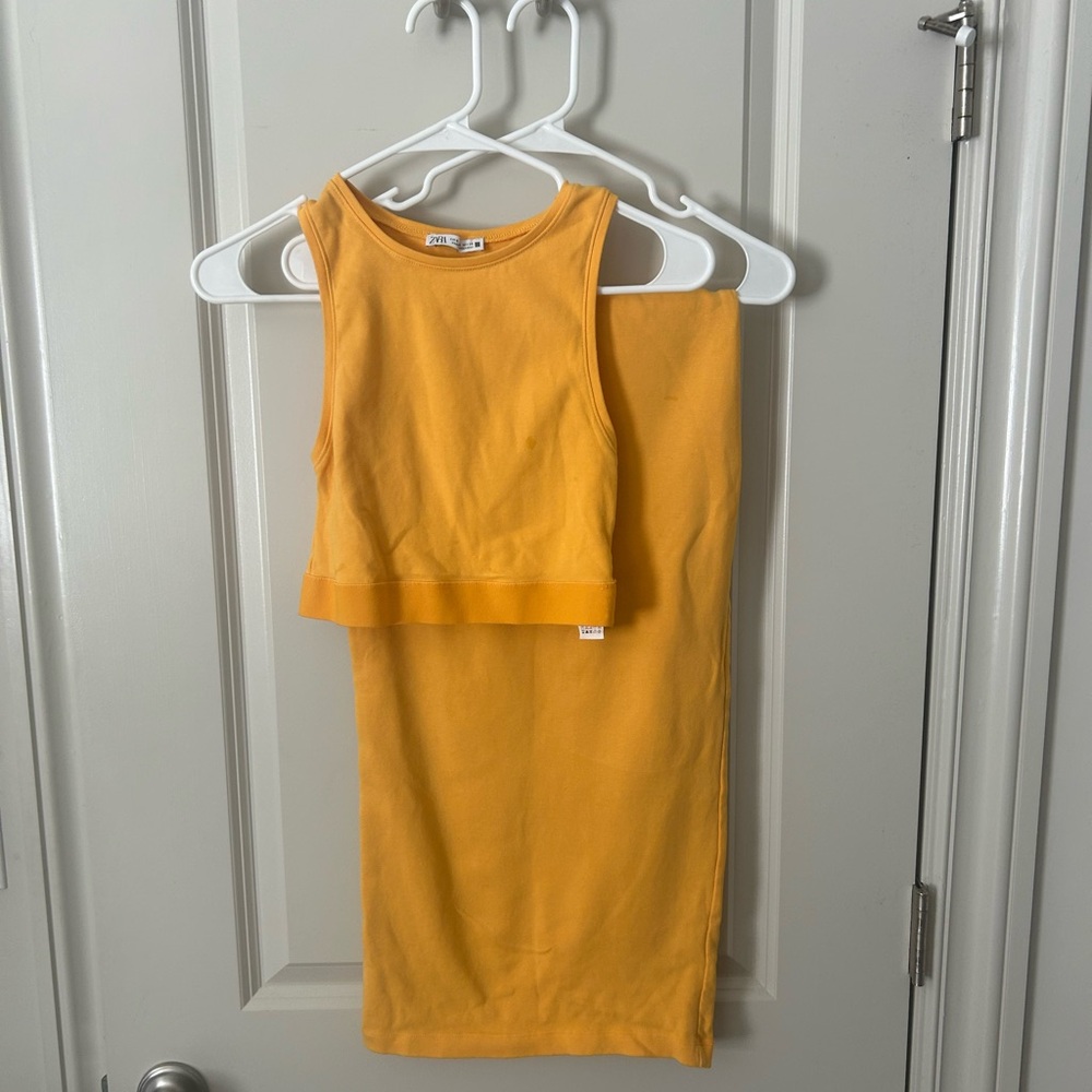 Zara Orange Two Piece SET size S (top and bottom)